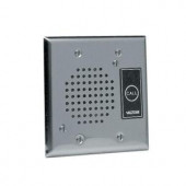 Valcom Flush Mount Door Plate Speaker with Call Button - Stainless Steel
