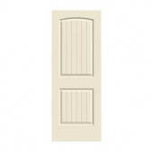 JELD-WEN Smooth 2-Panel Arch Top V-Groove Solid Core Primed Molded Interior Door Slab