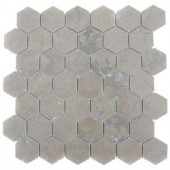 Splashback Tile Medieval Hexagon Polished 12 in. x 12 in. Marble Floor and Wall Tile