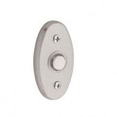 Baldwin 3 in. Oval Wired Lighted Push Button Doorbell in Satin Nickel