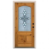 Steves & Sons Trenton 3/4-Arch Lite Prefinished Knotty Alder Wood Entry Door