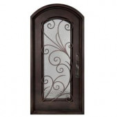 Flusso Center Arch Painted Oil Rubbed Bronze Decorative Wrought Iron Entry Door
