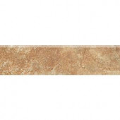 Daltile Del Monoco Adriana Rosso 3 in. x 13 in. Glazed Porcelain Bullnose Floor and Wall Tile