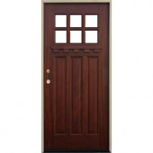 Pacific Entries Craftsman 6 Lite Stained Mahogany Wood Entry Door