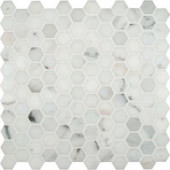MS International Calacatta Gold Hexagon 12 in. x 12 in. Polished Marble Mesh-Mounted Mosaic Floor and Wall Tile