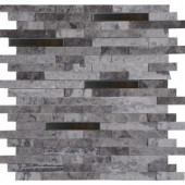 MS International Eclipse Interlocking 12 in. x 12 in. Metal/Stone Mesh-Mounted Wall Tile