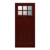 Main Door Craftsman Collection 6 Lite Prefinished Cherry Solid Mahogany Type Wood Slab Entry Door