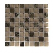 Splashback Tile Namib Desert Blend Squares 1/2 in. x 1/2 in. Marble And Glass Tile Squares - 6 in. x 6 in. Tile Sample