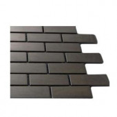 Splashback Tile Stainless Steel 3/4 in. x 2 in Metal Tile Brick Pattern - 6 in. x 6 in. Tile Sample