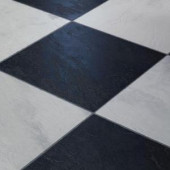 Innovations Black and White Chess Slate Laminate Flooring - 5 in. x 7 in. Take Home Sample