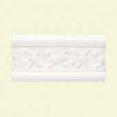 Daltile Fashion Accents Arctic White 4 in. x 8 in. Ceramic Nexus Listello Wall Tile