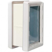 Ideal Pet 5 in. x 9.25 in. Small Ruff Weather Plastic Frame Door with Dual Flaps and Included Kit for in Wall Installation