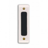 Heath Zenith Wired White Push Button with Black Center Bar