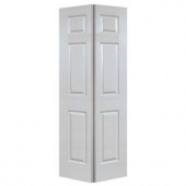 Steves & Sons 6-Panel Textured Prefinished White Hollow Core Composite Interior Bi-fold Door