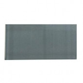 Splashback Tile Contempo Blue Gray Polished Glass Tile - 3 in. x 6 in. Tile Sample