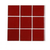 Splashback Tile Contempo Lipstick Red Frosted Glass - 6 in. x 6 in. Tile Sample