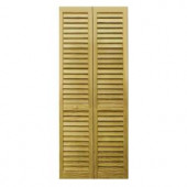 Kimberly Bay 24 in. Plantation Louvered Solid Core Unfinished Wood Interior Bi-fold Closet Door