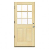 JELD-WEN 9-Lite Unfinished Hemlock Entry Door with Unfinished AuraLast Jamb