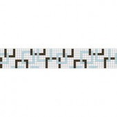Mosaic Loft Links Calm Border 117.5 in. x 4 in. Glass Wall and Light Residential Floor Mosaic Tile
