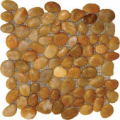 MS International Yellow Polished Pebbles 12 in. x 12 in. Marble Floor & Wall Tile