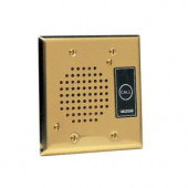 Valcom Flush Mount Door Plate Speaker with Call Button - Brass