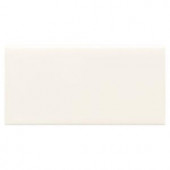 Daltile Semi-Gloss White 2 in. x 6 in. Glazed Ceramic Bullnose Cap Wall Tile