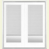 Masonite 60 in. x 80 in. Pure White Prehung Right-Hand Inswing Miniblind Steel Patio Door with Brickmold