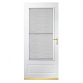 EMCO 300 Series 32 in. White Aluminum Triple-Track Storm Door with Brass Hardware