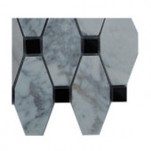 Splashback Tile Artois Pattern White Carrera With Black Dot Marble Tile - 6 in. x 6 in. Tile Sample