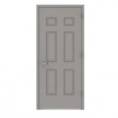 L.I.F Industries 36 in. x 80 in. Gray Entrance Left-Hand 6-Panel Fire Proof Door Unit with Welded Frame