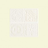 Daltile Fashion Accents Arctic White 2 in. x 2 in. Ceramic Floret Dots Accent Wall Tile