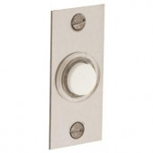Baldwin 2.5 in. Rectangular Wired Lighted Doorbell Button in Satin Nickel