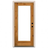 Steves & Sons Clear Full Lite Prefinished Knotty Alder Wood Entry Door