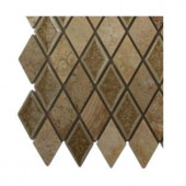 Splashback Tile Roman Selection Side Saddle Diamond Glass Floor and Wall Tile - 6 in. x 6 in. Tile Sample