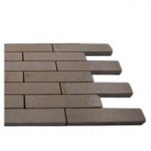 Splashback Tile Crema Marfil 3/4 in. x 4 in. Large Brick Pattern Marble Mosaic Tiles - 6 in. x 6 in. Tile Sample