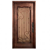 Iron Doors Unlimited Armonia Full Lite Painted Heavy Bronze Decorative Wrought Iron Entry Door