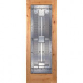 Feather River Doors Preston Patina Woodgrain 1-Lite Unfinished Knotty Alder Interior Door Slab
