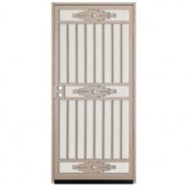 Unique Home Designs Pima 36 in. x 80 in. Tan Outswing Security Door with Almond Perforated Rust-free Aluminum Screen