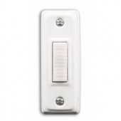 Heath Zenith Wired Lighted Push Button with White Bar - White Finish