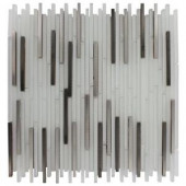 Splashback Tile Ice 12 in. x 12 in. Glass Mosaic Floor and Wall Tile